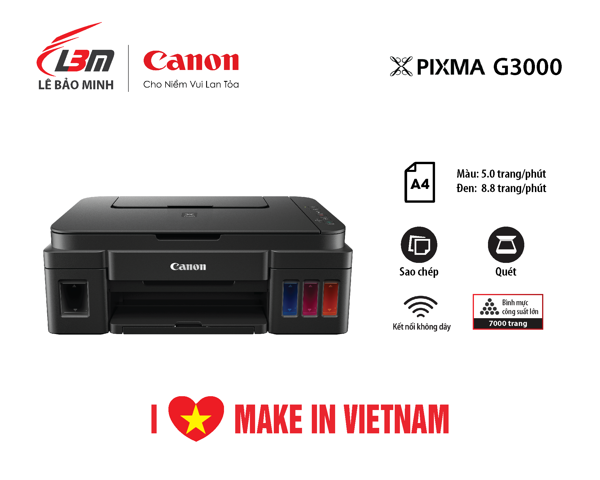 G3000 Máy in Phun liên tục Canon đa năng