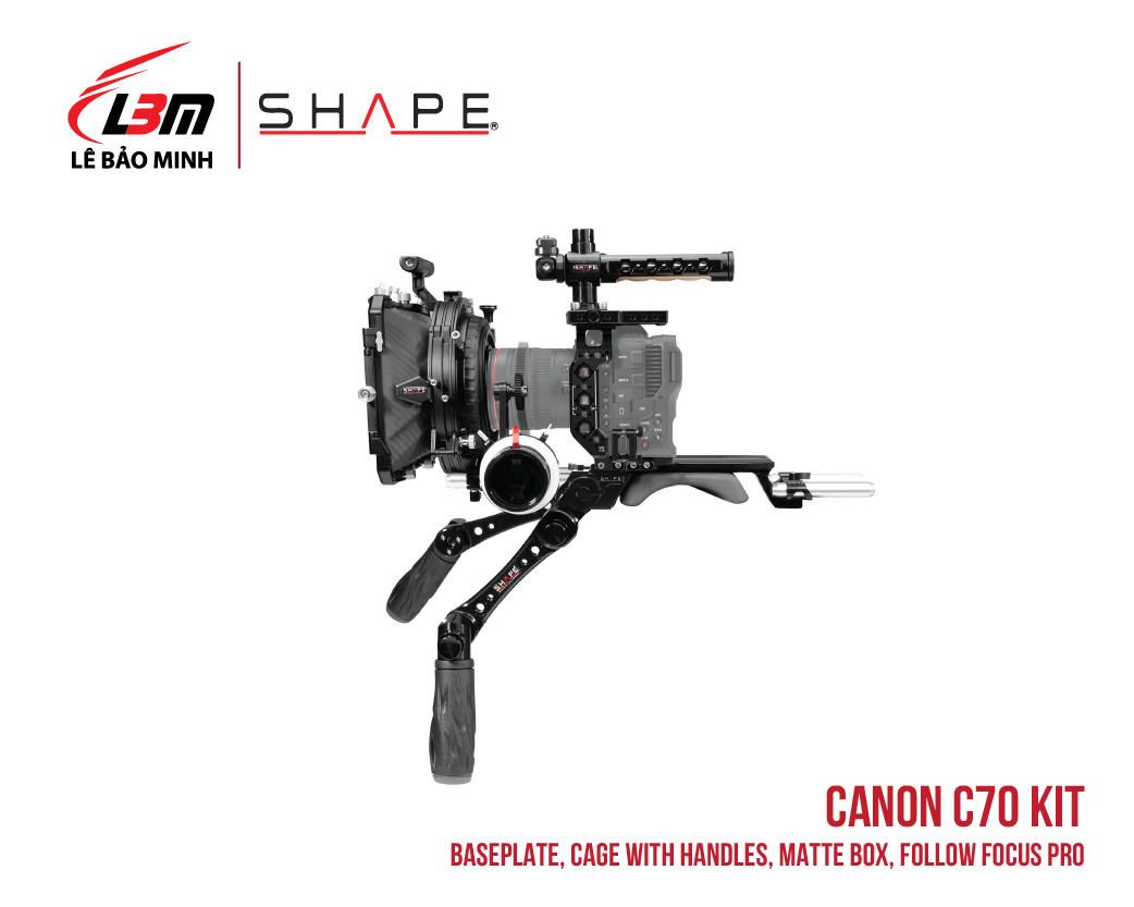 CANON C70 BASEPLATE, CAGE WITH HANDLES, MATTE BOX, FOLLOW FOCUS PRO