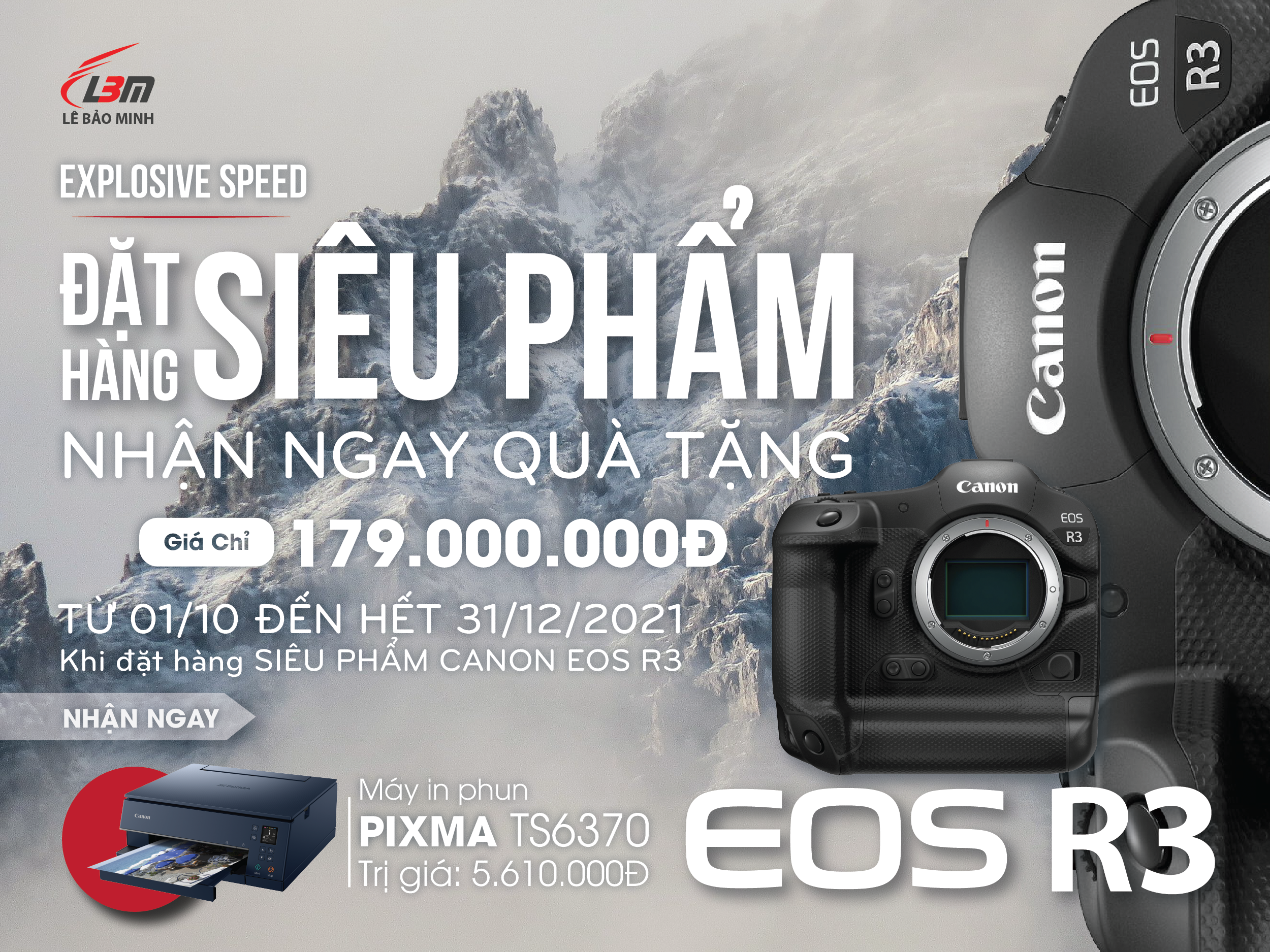 [CTKM] CANON EOS R3 MỞ BÁN ĐỢT 3 – NHANH TAY ĐẶT HÀNG NHẬN NGAY QUÀ TẶNG – TỪ NGÀY 01/10/2021 – 31/12/2021