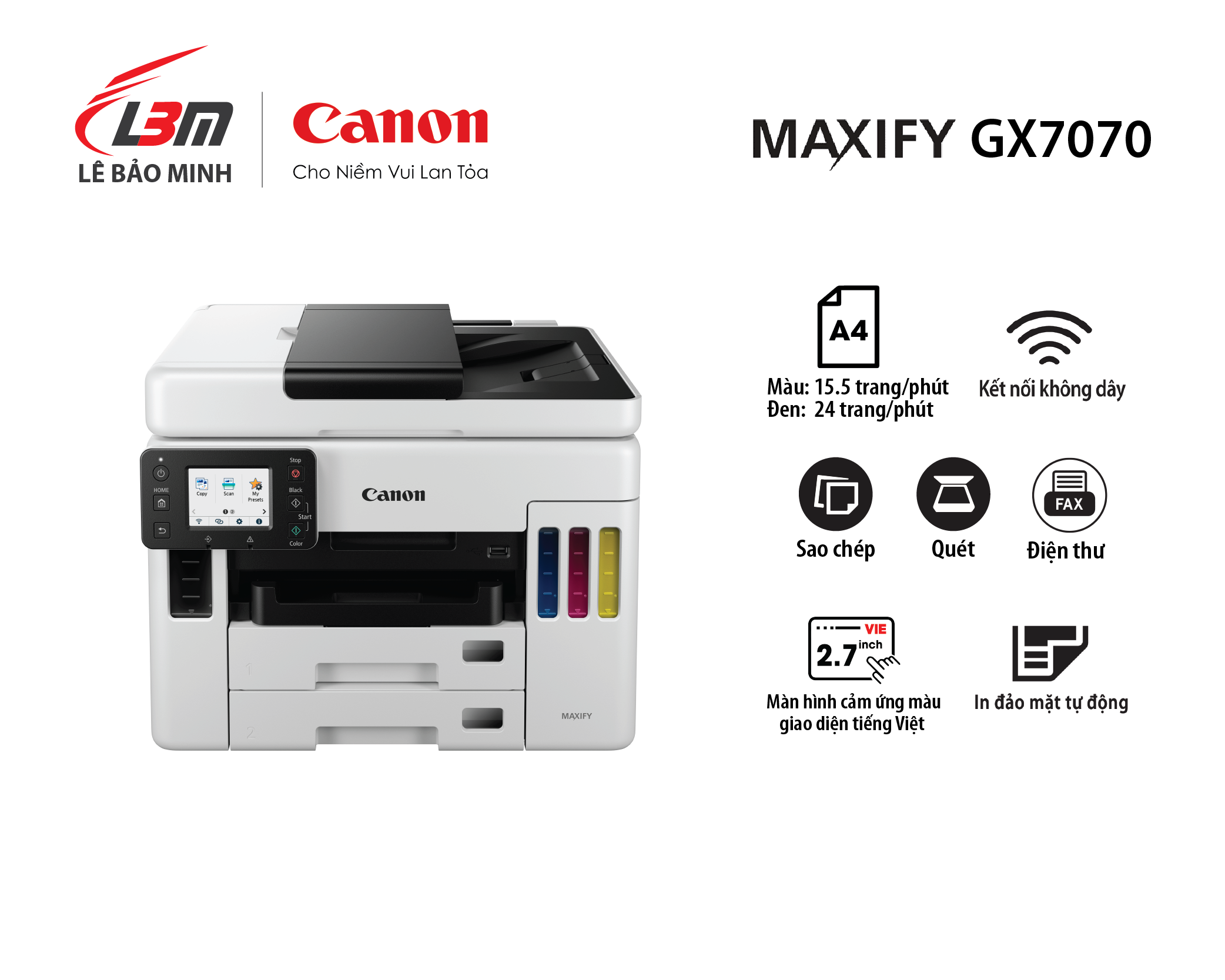 GX7070 Máy in phun liên tục Canon đa năng