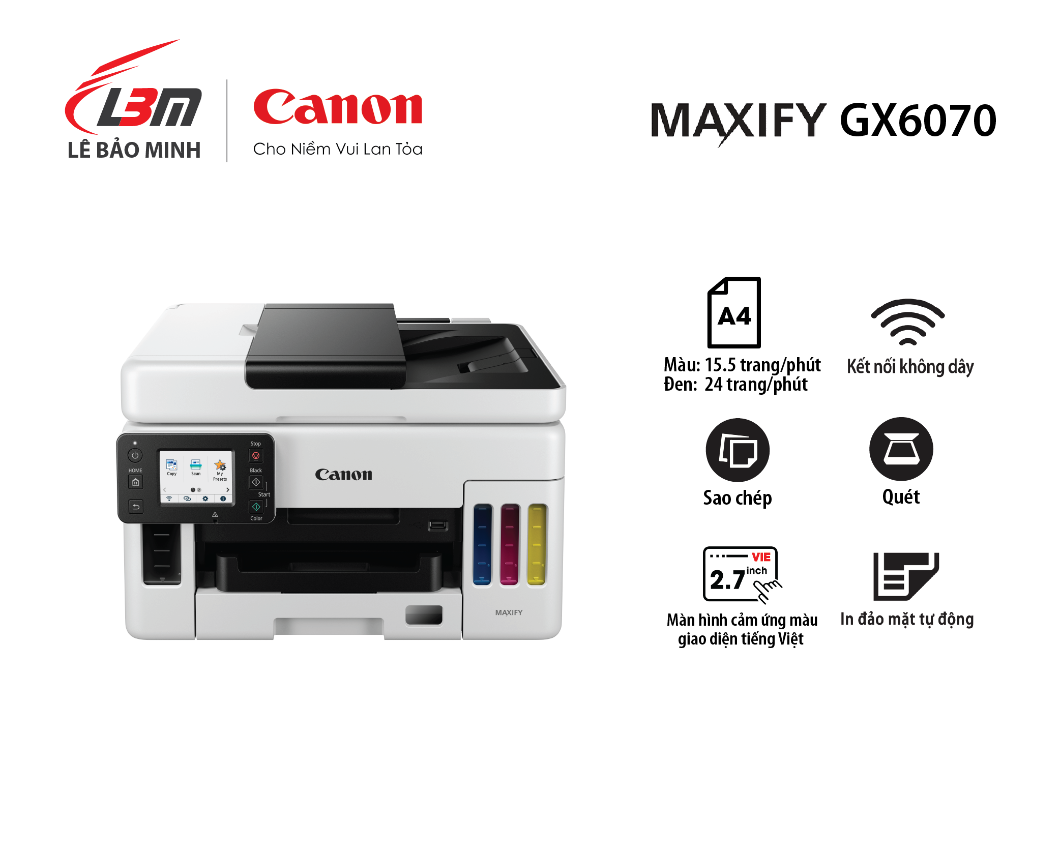 GX6070 Máy in phun liên tục Canon đa năng