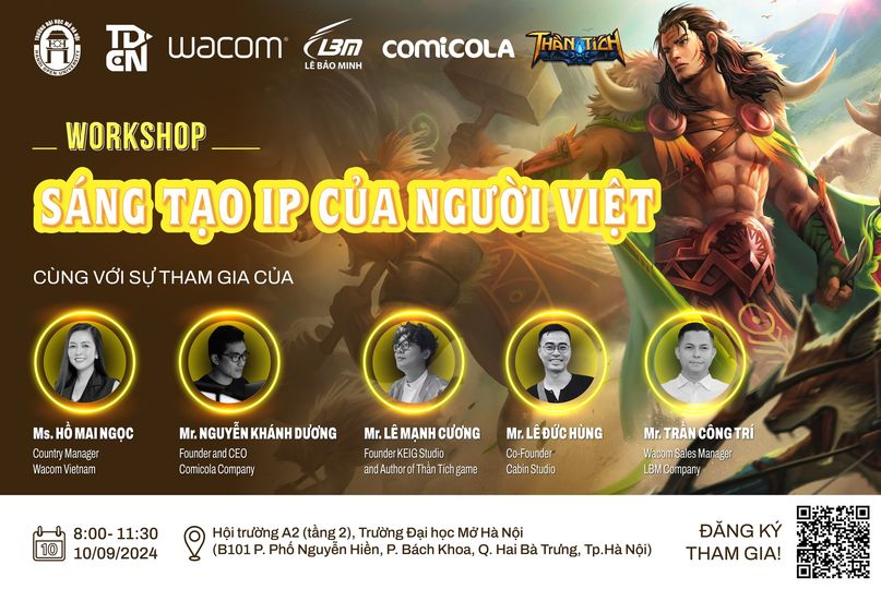 [NEWS] LBM X WACOM VN X Trường Đại Học Mở Hà Nội | [WORKSHOP] SÁNG TẠO IP CỦA NGƯỜI VIỆT