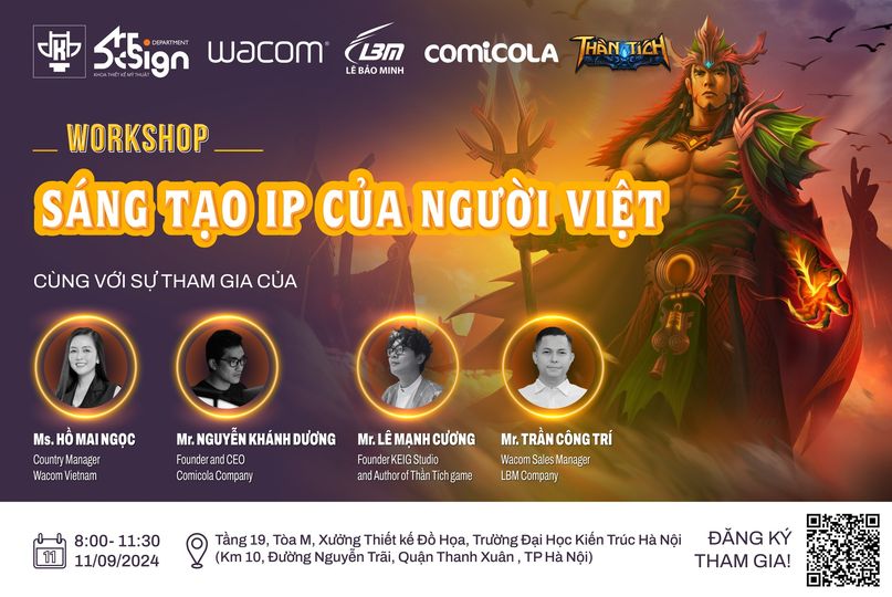 [NEWS] LBM X WACOM VN X Đại học Kiến trúc Hà Nội | [WORKSHOP] SÁNG TẠO IP CỦA NGƯỜI VIỆT