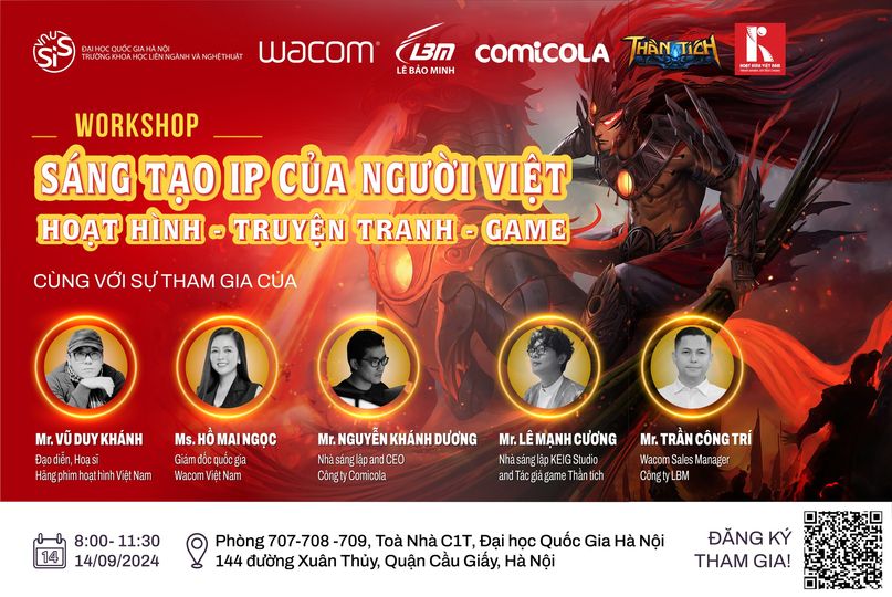 [NEWS] LBM X WACOM VN X Trường Khoa học liên ngành và Nghệ thuật – Đại học Quốc gia Hà Nội | [WORKSHOP] SÁNG TẠO IP CỦA NGƯỜI VIỆT: HOẠT HÌNH – TRUYỆN TRANH – GAME