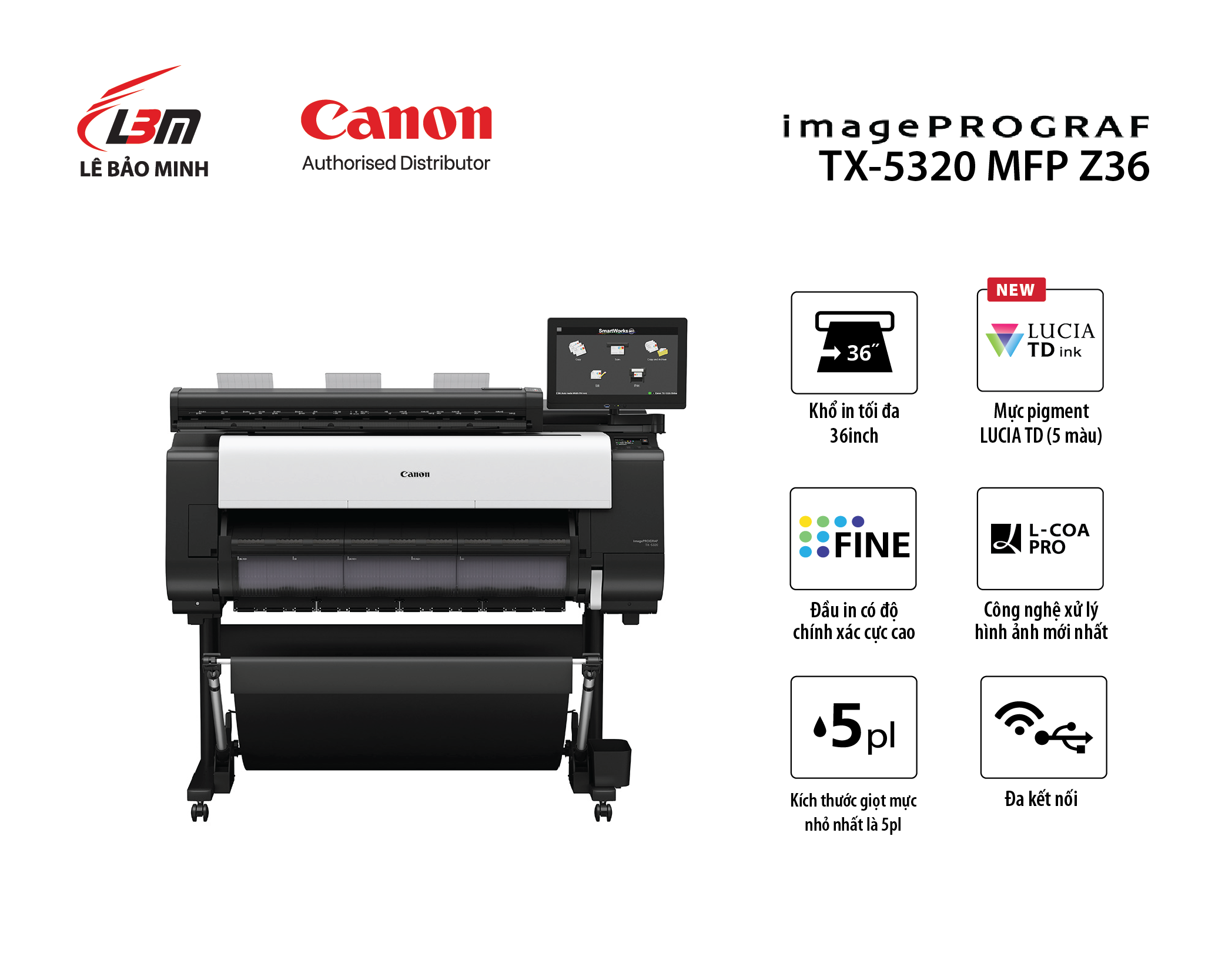 Bộ máy photocopy khổ lớn Canon TX-5320 MFP Z36