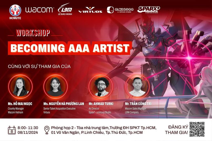 [NEWS] LBM X WACOM VN X Trường Đại học Sư phạm Kỹ thuật TP.HCM | [WORKSHOP] BECOMING AAA ARTIST